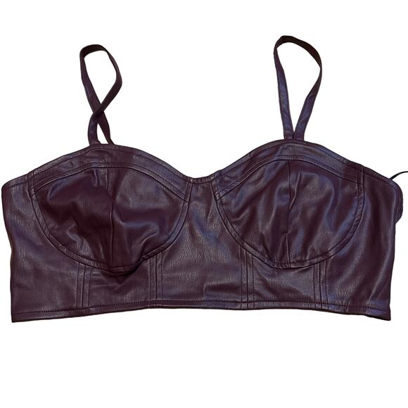 Future Collective Tops - Future Collective with Reese Blutstein Women's Faux Leather Top - Large - NWT